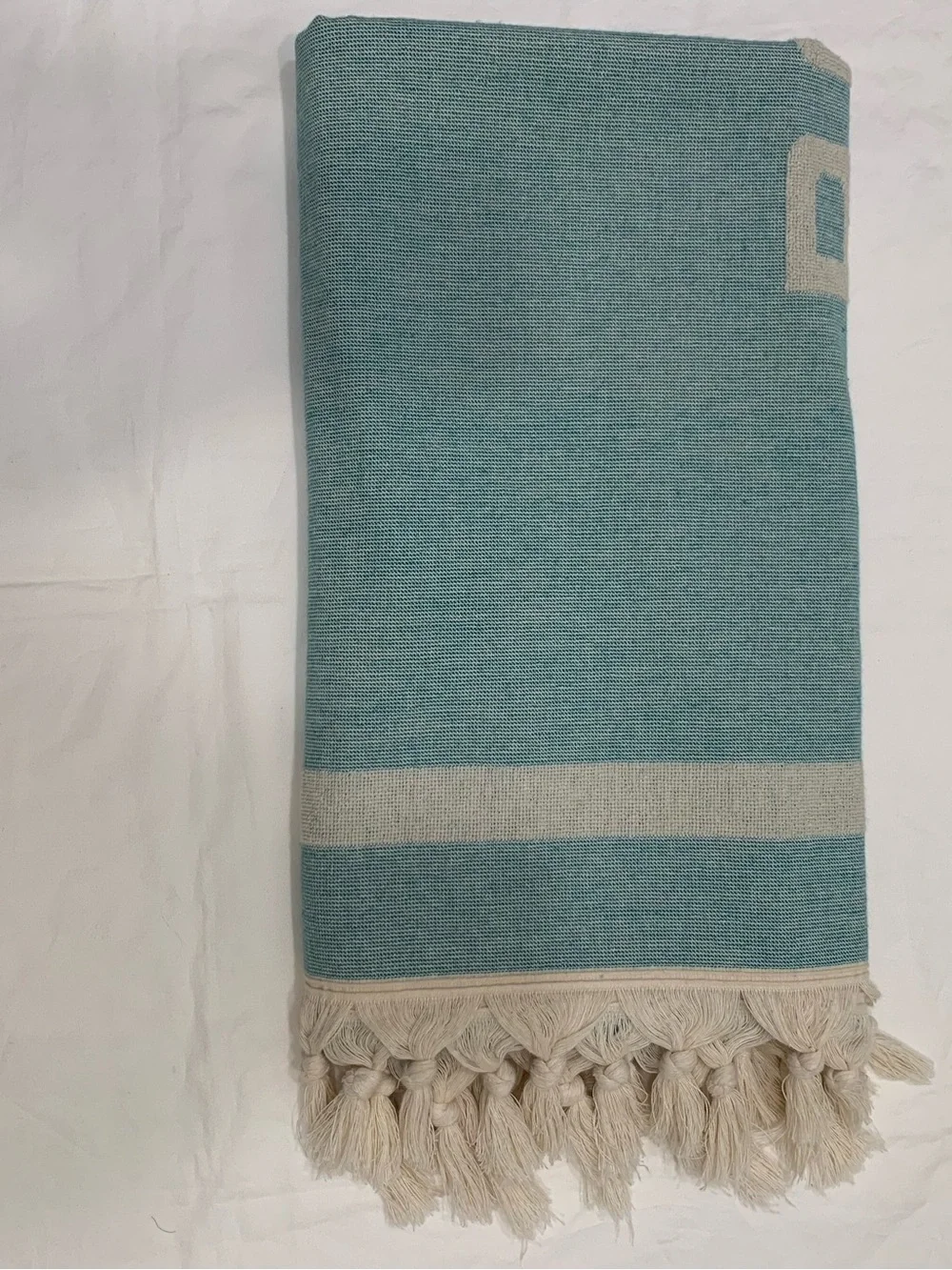Rodan + Fields Riviera Towel Company Blue Striped Turkish Beach Towel 36x70